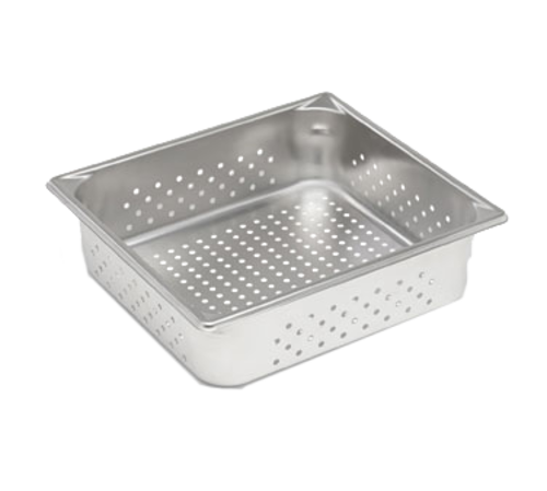 Vollrath 30143 2/3 Size 4" Deep 22 Gauge Stainless Steel Perforated Anti-Jamming Design Super Pan V Food Pan