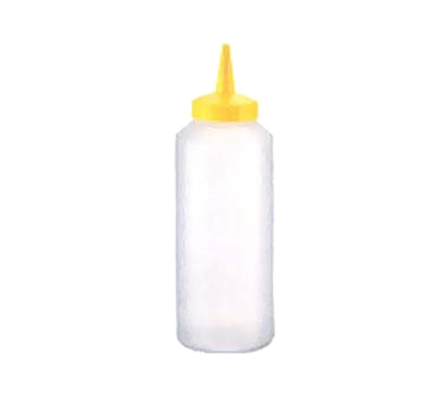 Vollrath 2812-08 12 Oz. Yellow Bottle with Yellow Cap Polyethylene Standard Squeeze Bottle Dispenser