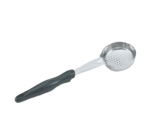 Vollrath 6432620 6 Oz. Stainless Steel Nylon Handle Coded Black Heavy Duty Perforated Round Bowl Spoodle