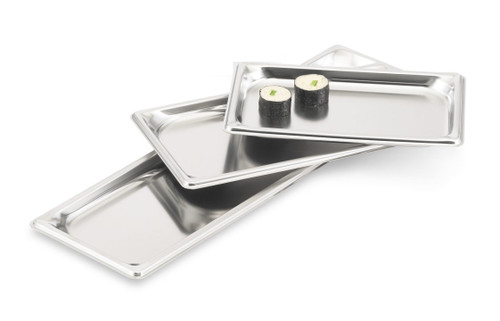 Vollrath 90402 Stainless Steel 3/4" Deep 22 Gauge Top Flange Corners with Concave Indentation Super Pan 3 1/4 GN Food Pan