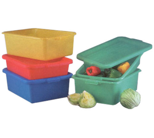 Vollrath 1535-C08 5" Drain 7" Box & Snap-on Lid Yellow Polypropylene Traex Color-Mate Food Storage Box Combo