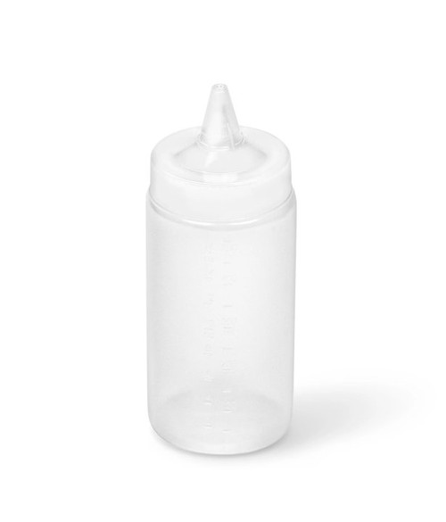 Vollrath 5116-13 16 Oz. Clear Bottle with Clear Cap Closeable Polyethylene Wide Mouth Squeeze Bottle Dispenser