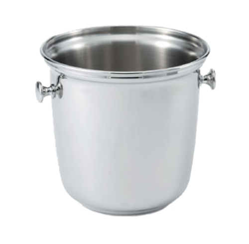 Vollrath 47625 9.88" Diameter 9.13" H Stainless Double Bottle Bucket Mirror Outside Satin Inside Finish Imported Wine Bucket with Side Knob Handles