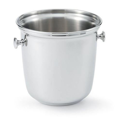 Vollrath 47625 9.88" Diameter 9.13" H Stainless Double Bottle Bucket Mirror Outside Satin Inside Finish Imported Wine Bucket with Side Knob Handles