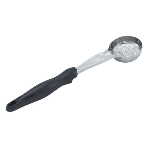 Vollrath 6432220 2 Oz. Stainless Steel Nylon Handle Coded Black Heavy Duty Perforated Round Bowl Spoodle