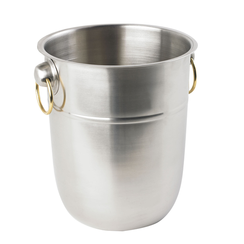 Vollrath 46801 8 Quart Stainless with Brass Ring Handles Imported Wine Bucket