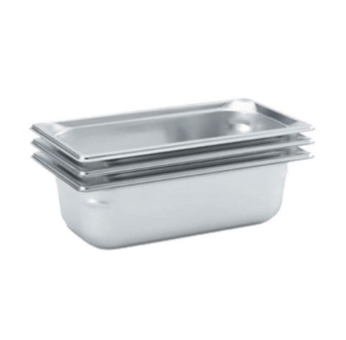 Vollrath 90312 1.7 Qt. Steel Standard 1 1/2" Deep 22 Gauge Top Flange Corners with Concave Indentation Super Pan 3 1/3 GN Food Pan