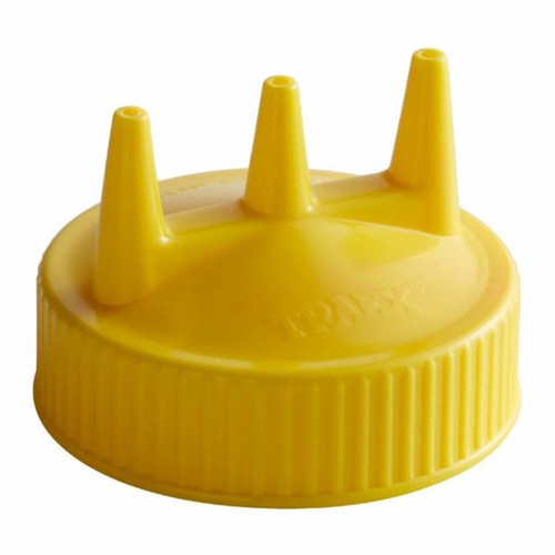 Vollrath 3300-08 Yellow Wide Mouth Bottles Tri Tip Replacement Color Cap