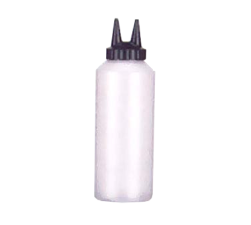 Vollrath 2212-08 12 Oz. Yellow Bottle with Yellow Cap Standard Traex Twin Tip Squeeze Bottle Dispenser