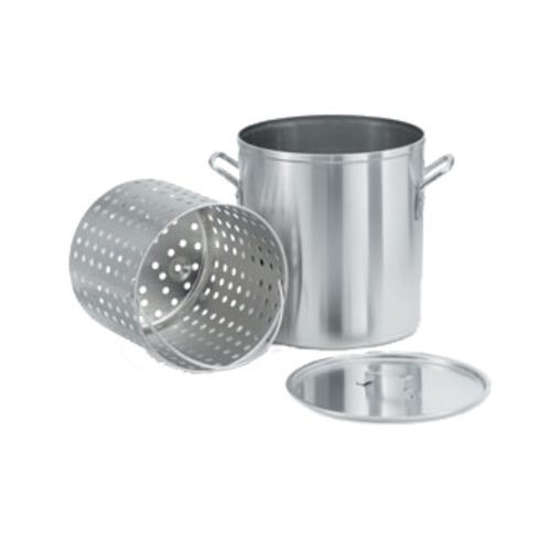Vollrath 68269 32 Quart 8 Ga. Aluminum Complete with Basket Embossed Feet Bail Handle Steamer/Boiler