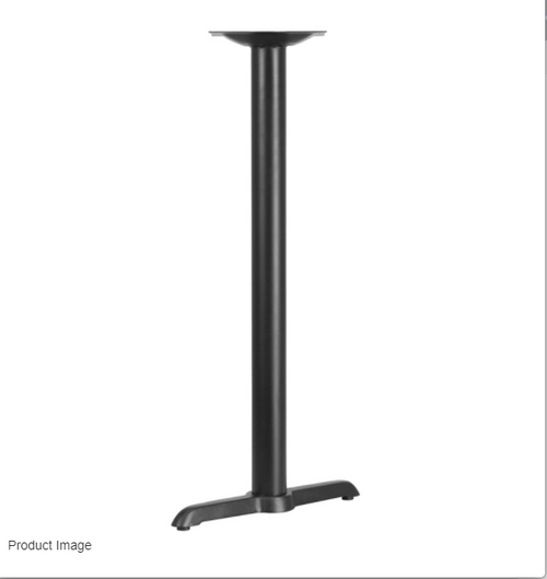 Flash Furniture XU-T0522-BAR-GG 22"x 5" x 42"H Black Cast Iron Powder Coated Finish T-Base Dining Height Table Base
