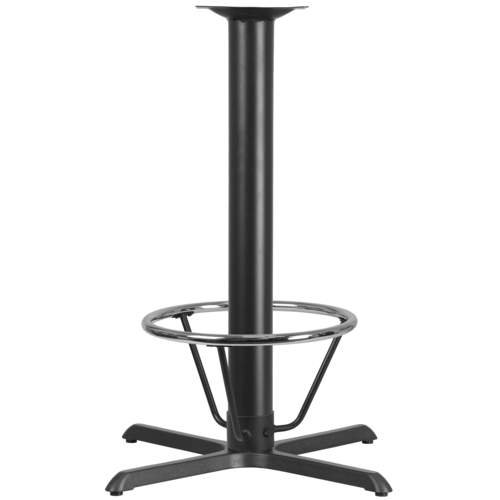 Flash Furniture XU-T3333-BAR-4CFR-GG 33" x 33" x 42"H Black Powder Coated Finish Cast Iron X-Base Bar Height Table Base