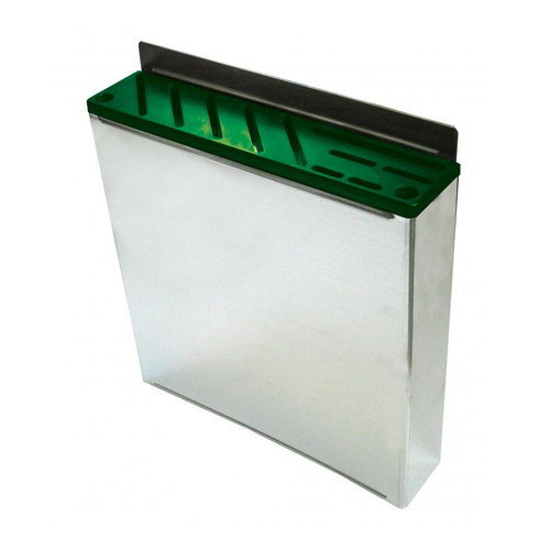 Omcan USA 12928 Stainless Steel Green Plastic Insert Small Knife Rack