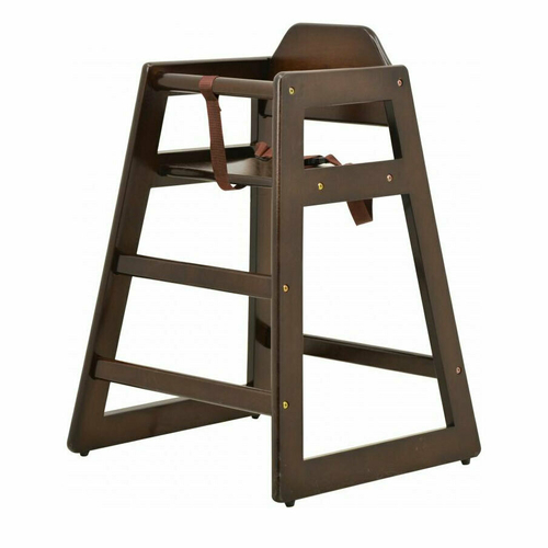Omcan USA 80611 20" W x 20" D x 29" H Wood Walnut High Chair