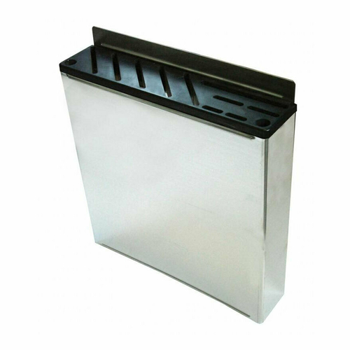 Omcan USA 12903 Stainless Steel Black Plastic Insert Small Knife Rack