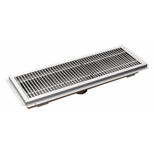 Omcan USA 44611 74.13" W x 13.81" D 14 Gauge Floor Trough with Stainless Steel Grating