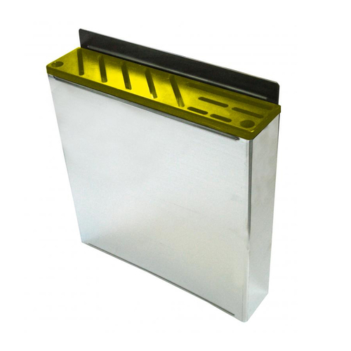 Omcan USA 12937 Stainless Steel Yellow Plastic Insert Small Knife Rack