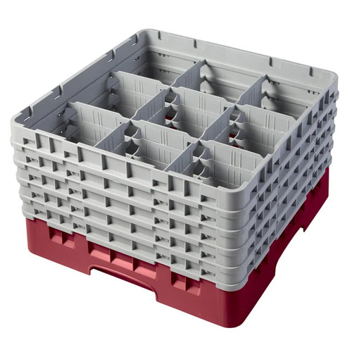Cambro 9S958416 Camrack Glass Rack With (5) Soft Gray Extenders - 2 Cases