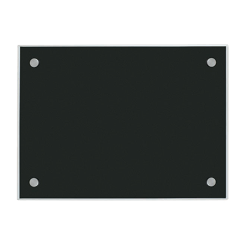 AARCO 6BKGB1824NT 24" W x 18" H Black Frameless Glass Markerboard