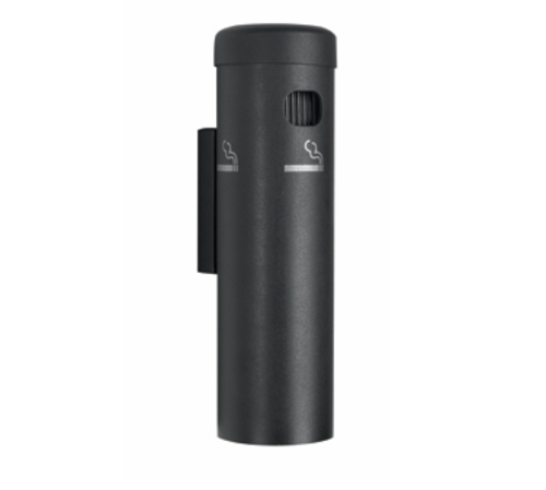 AARCO SB15W Black Aluminum Wall Mounted Cigarette Receptacle