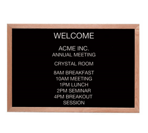 AARCO AOFD2436L Wall Mounted Oak Message Center Board