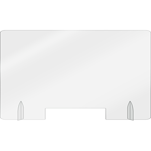 AARCO FPS3660 36" x 60" Clear Acrylic With Pass Through Freestanding Protection Shield