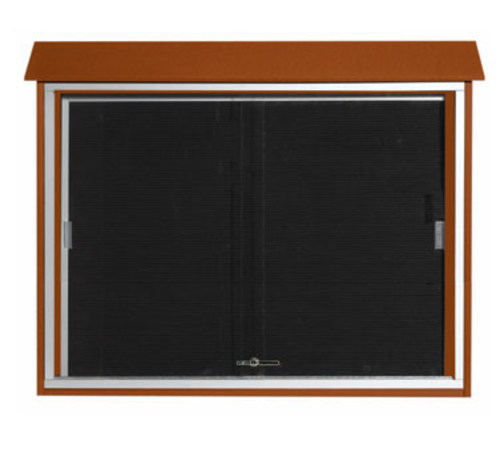 AARCO PLDS3645L-5 45" W x 5.5" D x 36" H Cedar Plastic Lumber Frame Black Letter Board Message Center