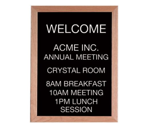 AARCO AOFD2418L Wall Mounted Oak Message Center Board