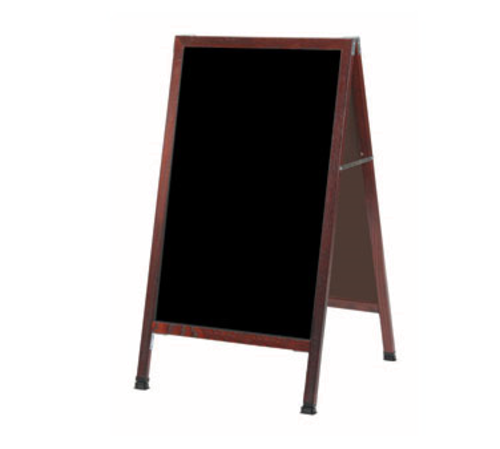 AARCO MA-1B 24"W x 42"H Black Composition Wood Sidewalk Chalkboard