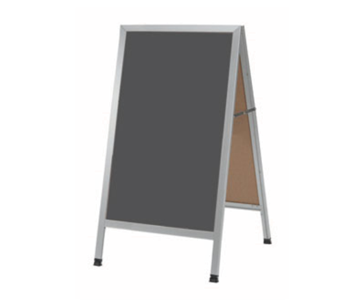 AARCO AA-1SS 24"W x 42"H Slate Porcelain Aluminum Sidewalk Chalkboard