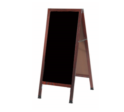 AARCO MA-311 18" W x 42" H Cherry Lacquer Finish Markerboard Wood Sidewalk Markerboard