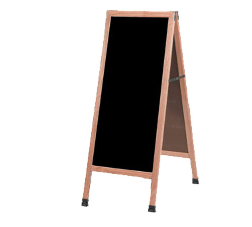 AARCO A-3B 18"W x 42"H Black Composition Wood Sidewalk Chalkboard