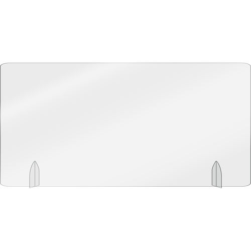 AARCO FPT2448PC 24" x 48" Clear Polycarbonate Freestanding Protection Shield