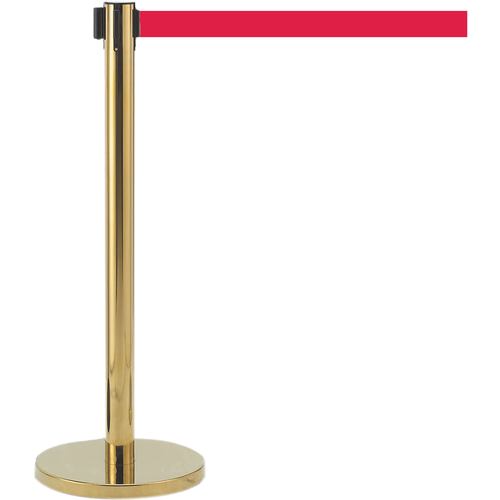 AARCO HB-10RD 40" H Red Rubber Floor Guards Retractable Belt Form-A-Line System