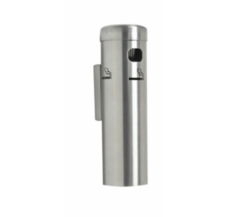 AARCO SS15W Satin Aluminum Wall Mounted Cigarette Receptacle