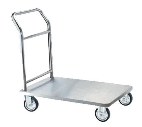AARCO SB-1C 36" W x 36" H x 24" D Chrome Tubular Frame Platform Truck with 6" Solid Wheels