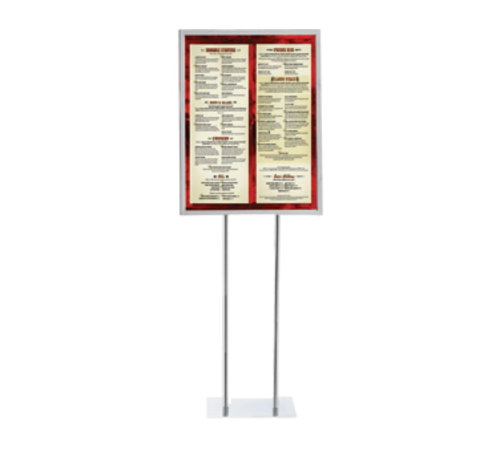 AARCO PHSIC 22.25" W x 59.5" H Chrome Multipurpose Free Standing Double Sided Poster Holder