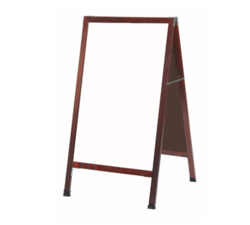 AARCO MA-5SW 24" W x 42" H Cherry Lacquer Finish Markerboard Wood Sidewalk Markerboard