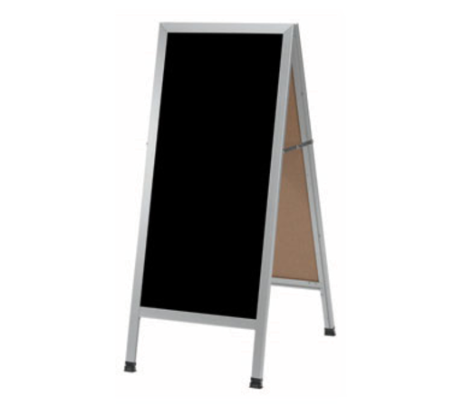 AARCO AA-311SB 18"W x 42"H Black Porcelain Aluminum Sidewalk Markerboard