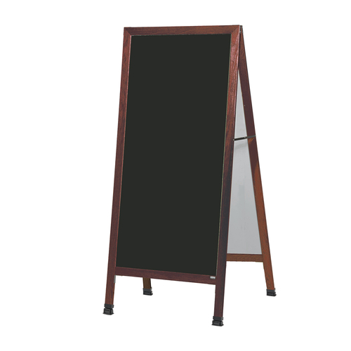AARCO MLA5SB 30" W x 68" H Cherry Lacquer Finish Markerboard Wood Sidewalk Markerboard