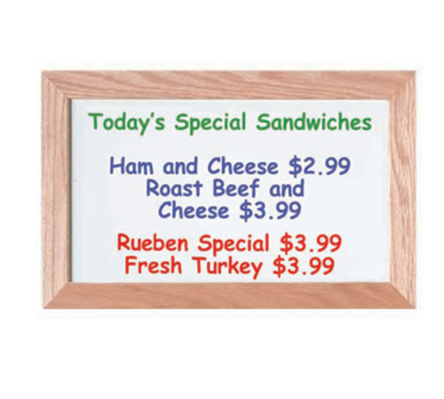 AARCO WOC1218NT 18" W x 12" H White Wood Markerboard