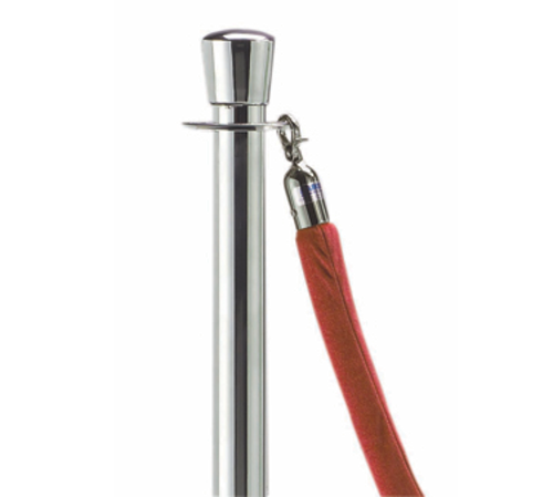 AARCO Tr-85 6' Red Velour Form-A-Line Rope with Satin Chrome Snap Hook