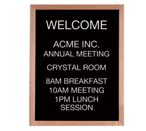AARCO AOFD3024L Wall Mounted Oak Message Center Board