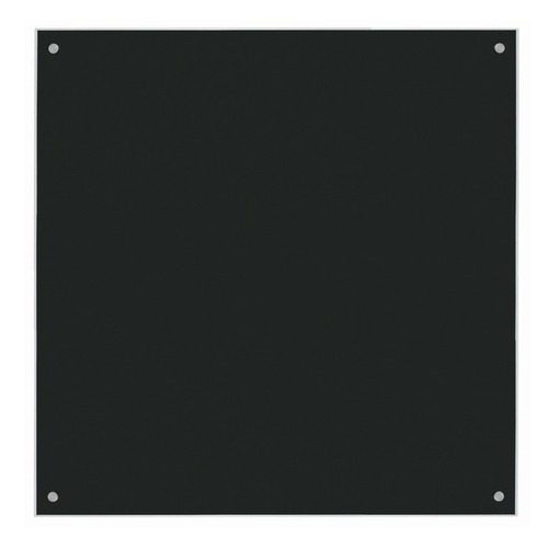AARCO 6BKGB4848NT 48" W x 48" H Black Frameless Glass Markerboard