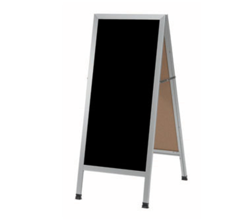 AARCO AA-3B 18"W x 42"H Black Composition Aluminum Sidewalk Chalkboard