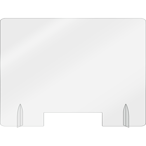 AARCO FPS3648 36" x 48" Clear Acrylic With Pass Through Freestanding Protection Shield