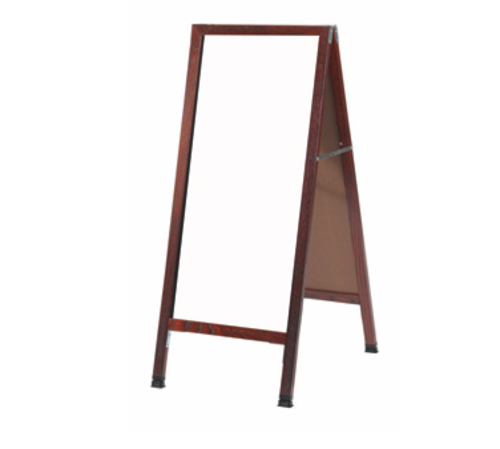 AARCO MA-35 18" W x 42" H Cherry Lacquer Finish Markerboard Wood Sidewalk Markerboard