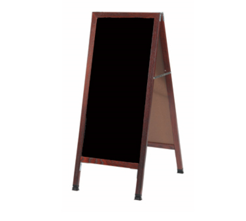 AARCO MA-3P 18" W x 42" H Cherry Lacquer Finish Markerboard Wood Sidewalk Markerboard