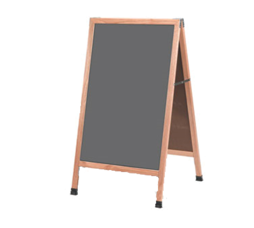 AARCO A-1SS 24"W x 42"H Slate Porcelain Wood Sidewalk Chalkboard