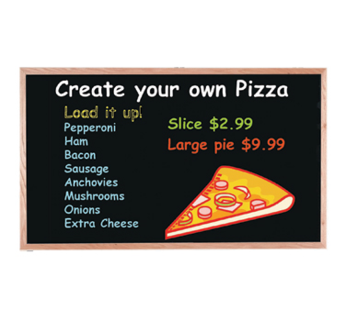 AARCO BOC3660NT 60" W x 36" H Black Wood Markerboard